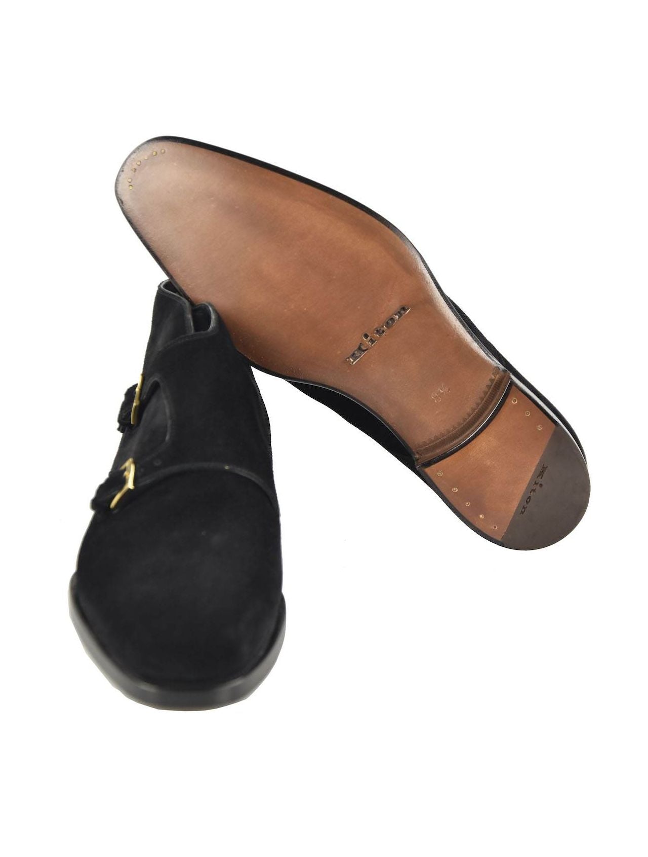 Kiton Black Leather Suede Boots