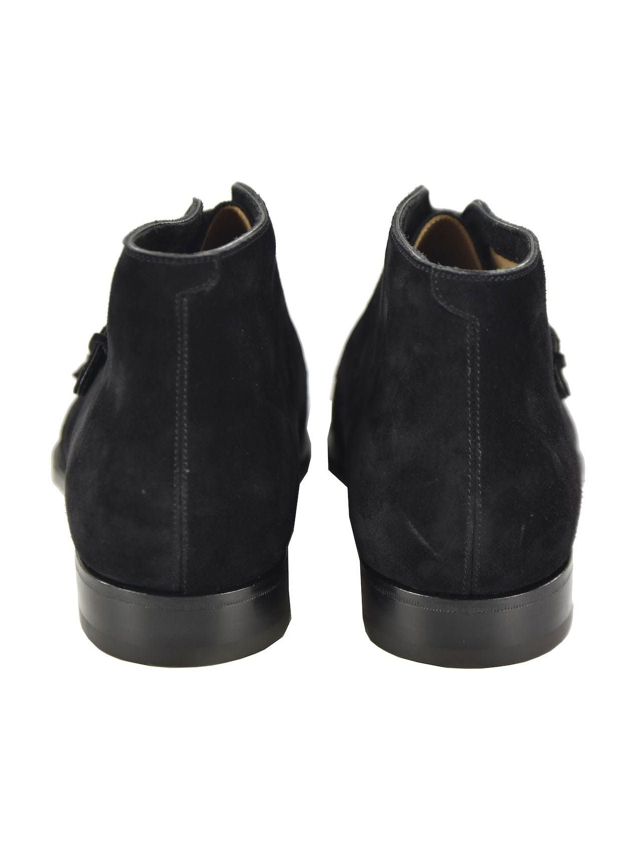 Kiton Black Leather Suede Boots