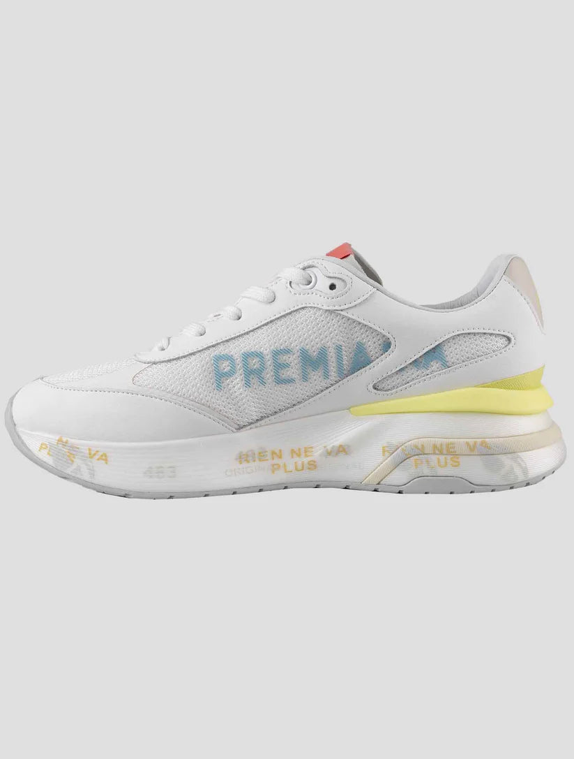 Premiata White Leather Suede Pa Sneakers