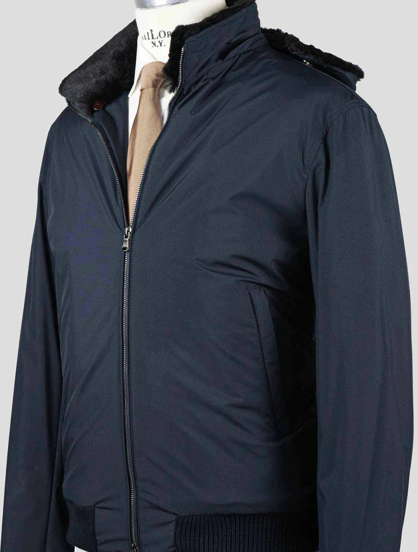 Barba Napoli Blue Pl Pu with Lapin Fur Coat