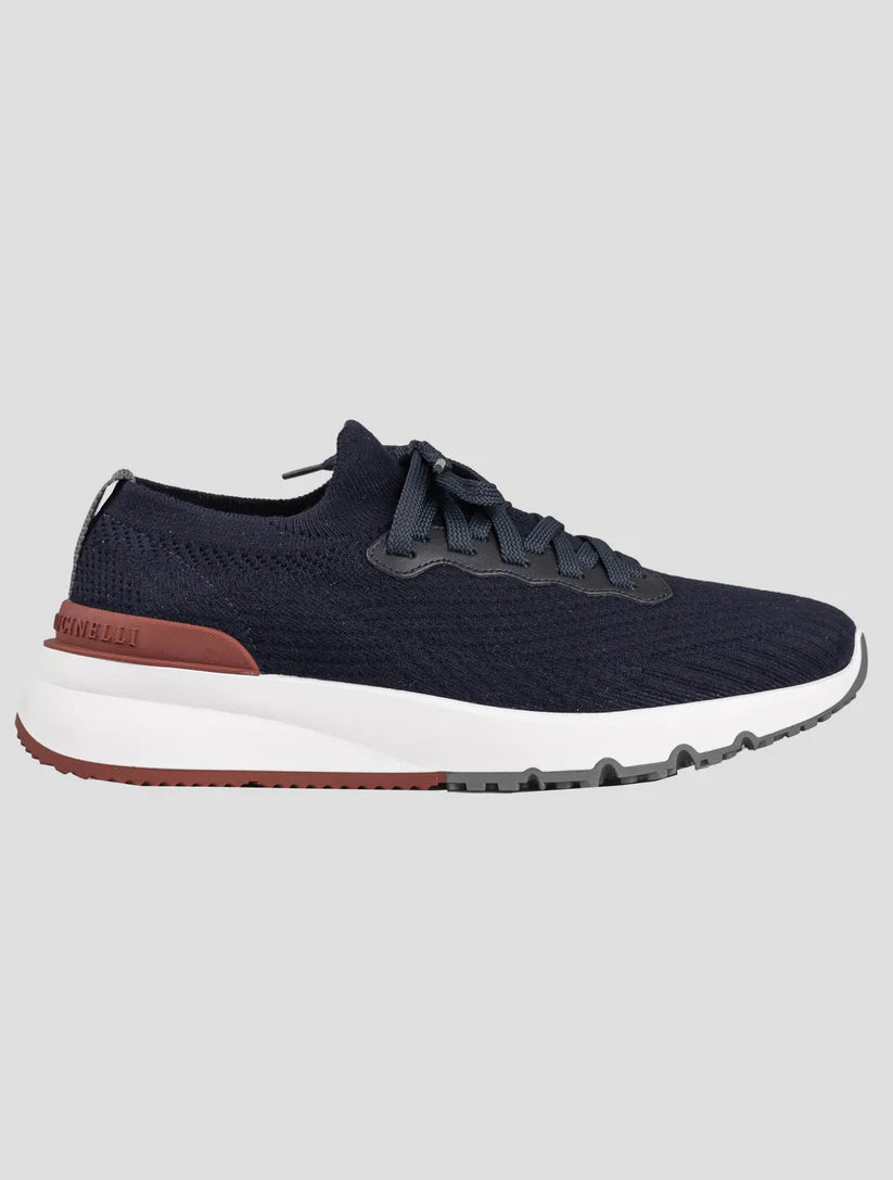 Brunello Cucinelli Blue Cotton Sneakers