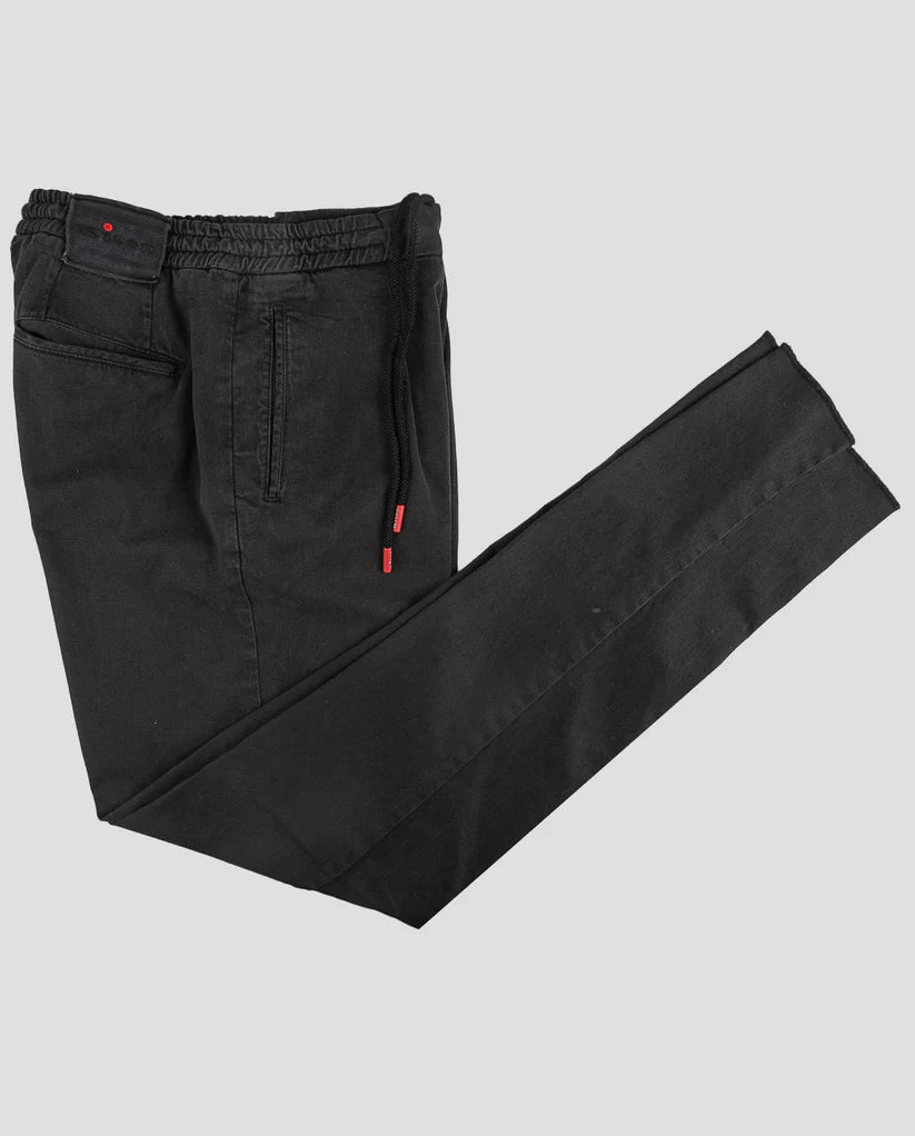 Kiton Black Lyocell Cotton Ea Pants Handmade With Love Hassle-free Returns