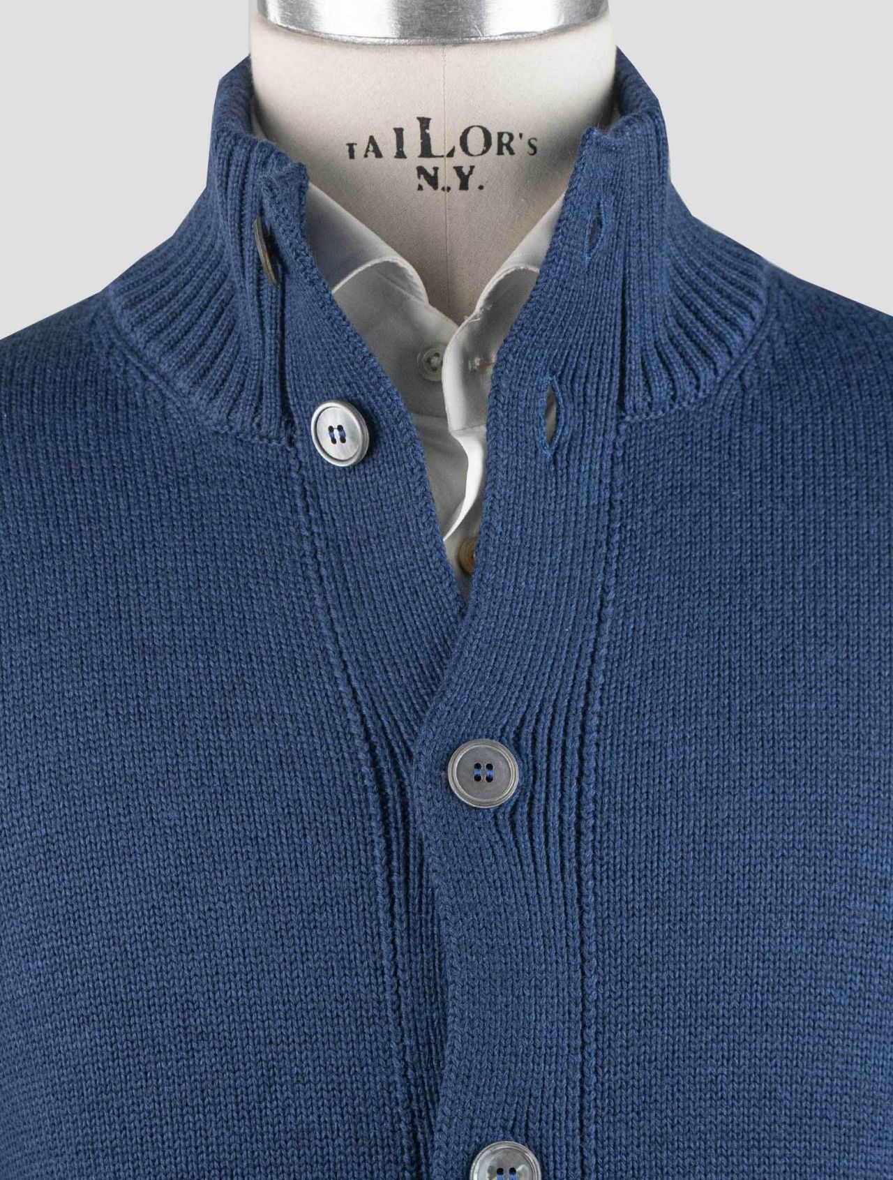 Gran Sasso Blue Virgin Wool Sweater Cardigan
