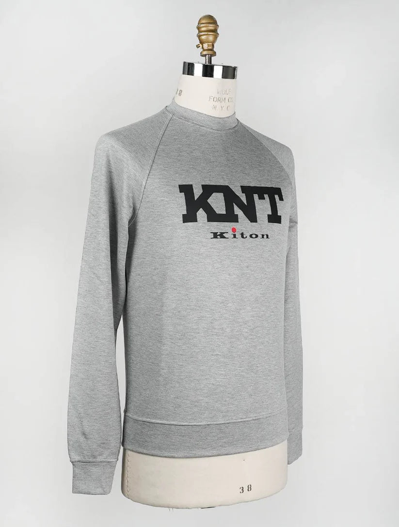 KNT Kiton Gray Viscose Ea Sweater Crewneck