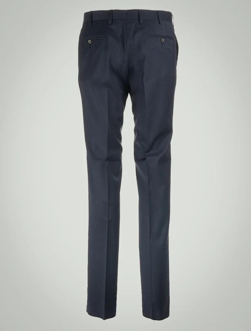 MARCO PESCAROLO Dark Blue Wool Dress Pants