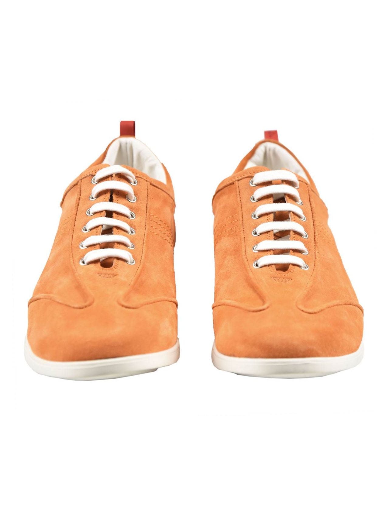 Kiton Orange Leather Suede Sneakers