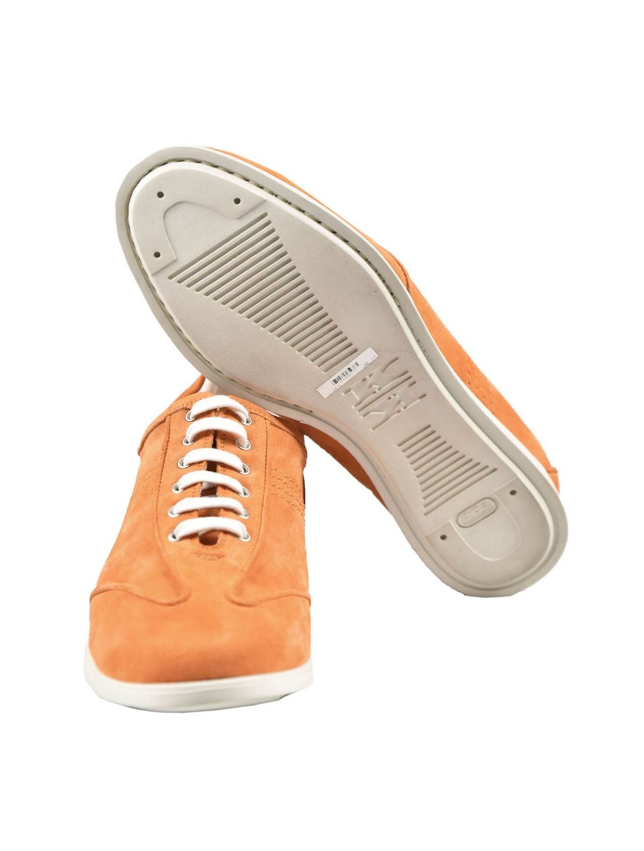Kiton Orange Leather Suede Sneakers
