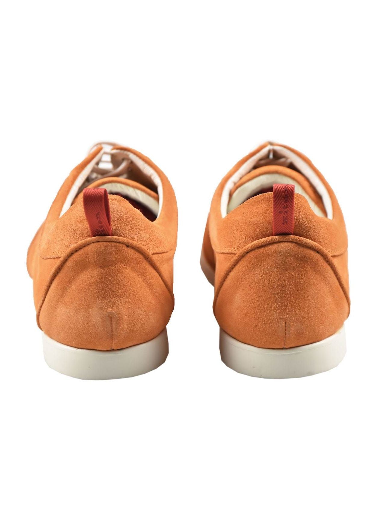 Kiton Orange Leather Suede Sneakers