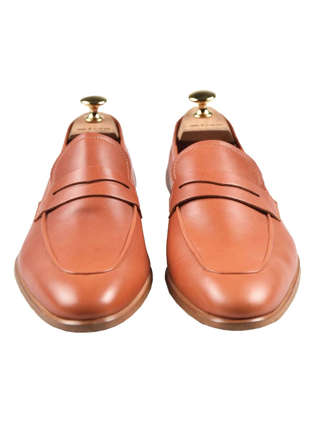 Kiton Orange Leather Loafers