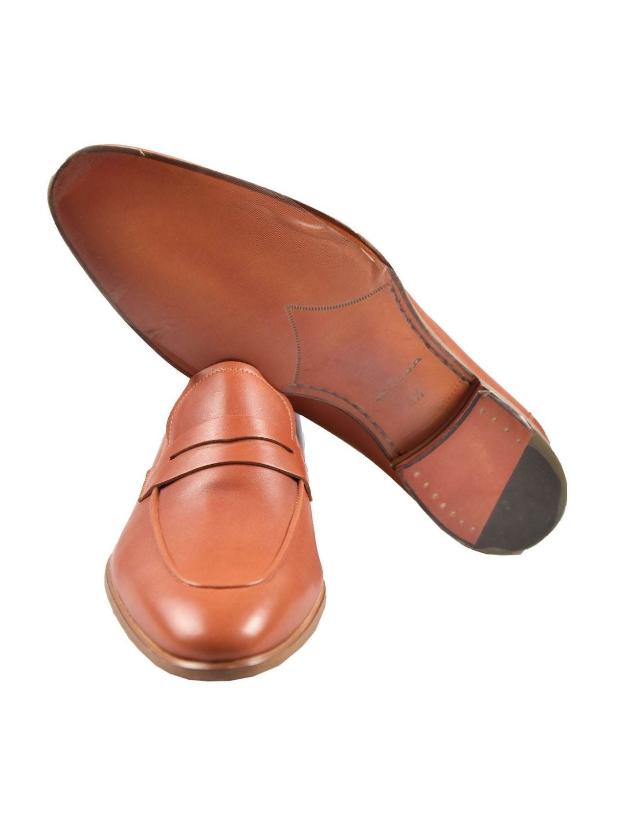 Kiton Orange Leather Loafers