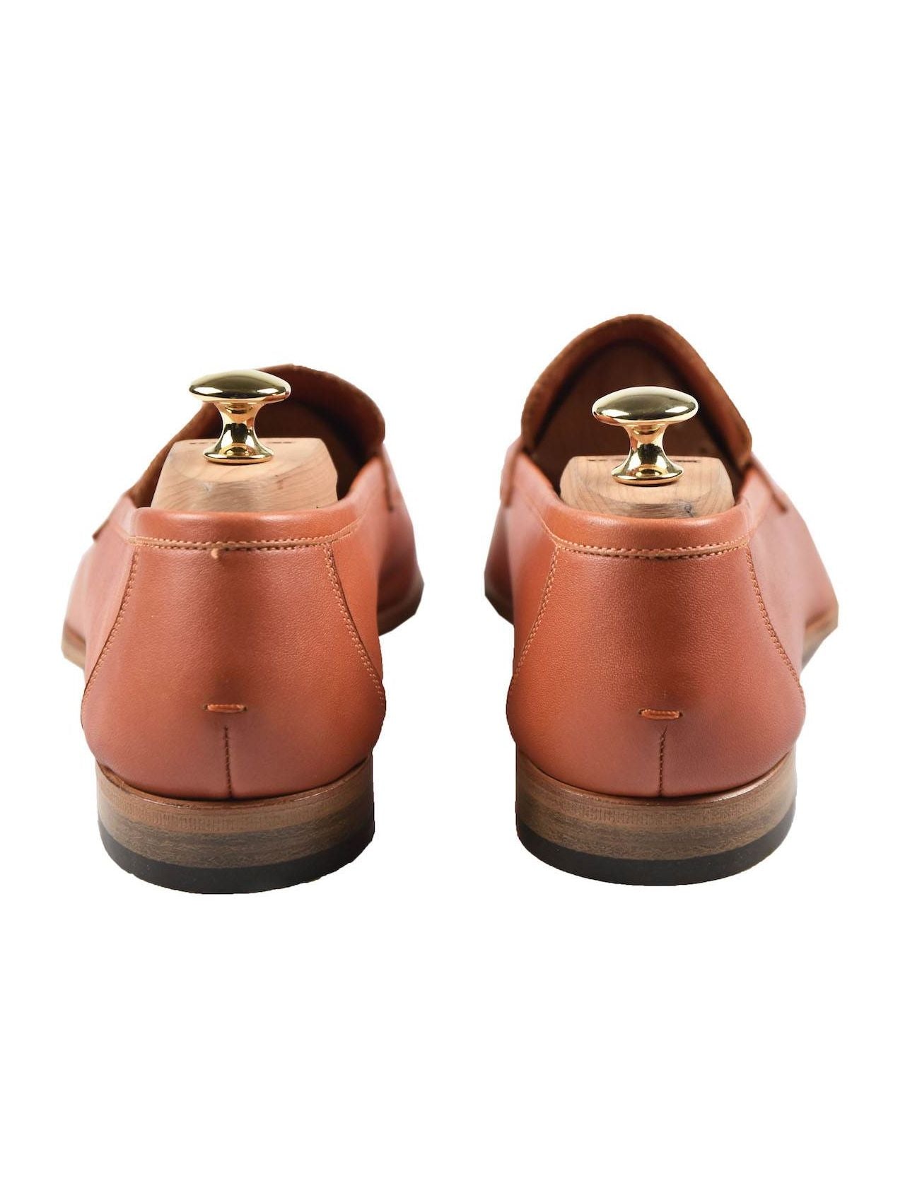 Kiton Orange Leather Loafers