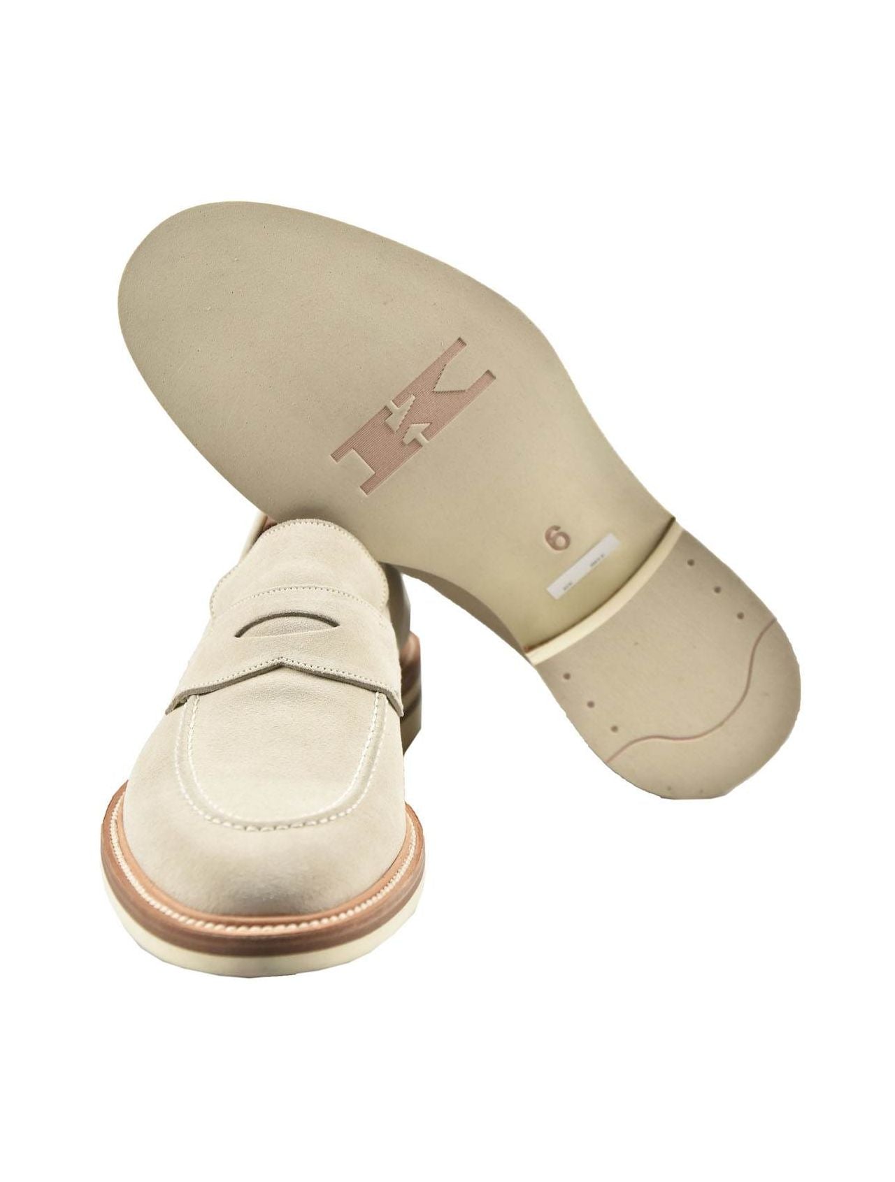 Kiton Beige Leather Suede Loafers