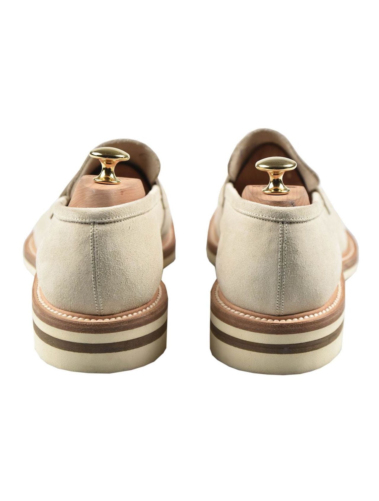 Kiton Beige Leather Suede Loafers