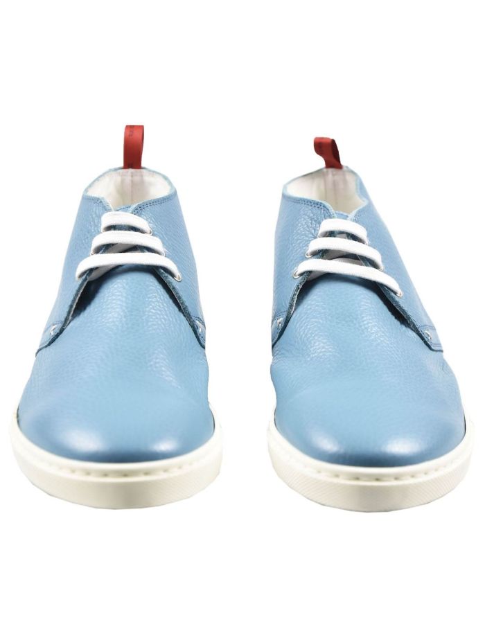 Kiton Light Blue Leather Sneakers
