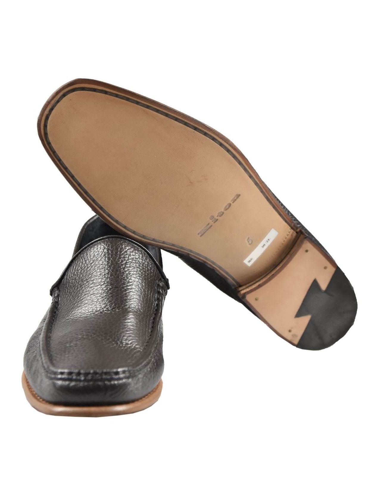 Kiton Brown Leather Loafers