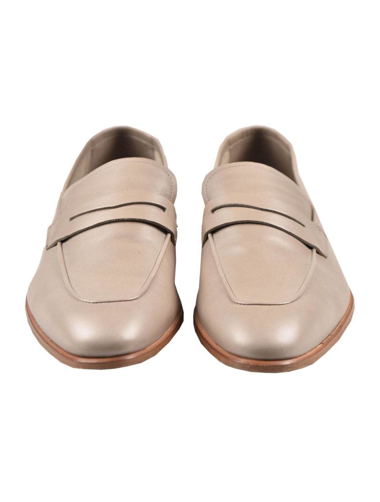Kiton Beige Leather Loafers