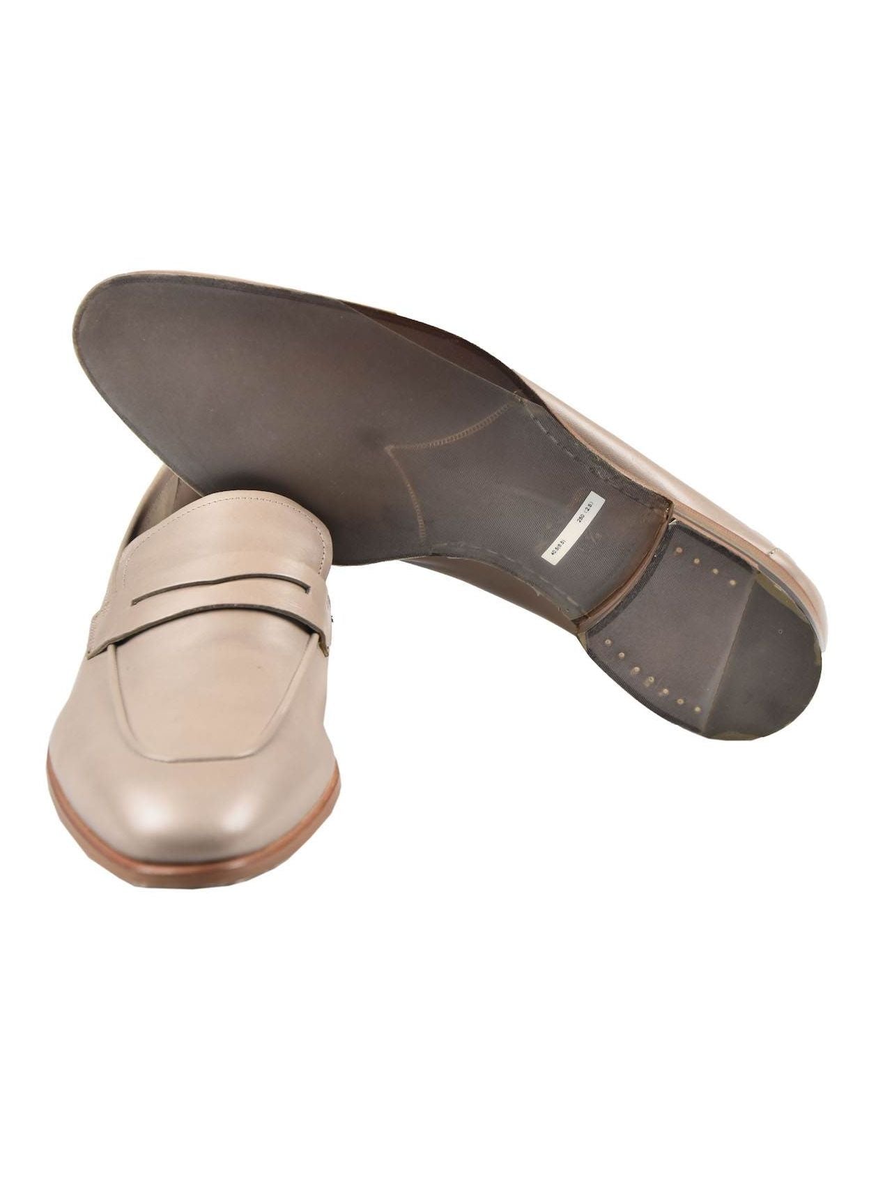Kiton Beige Leather Loafers