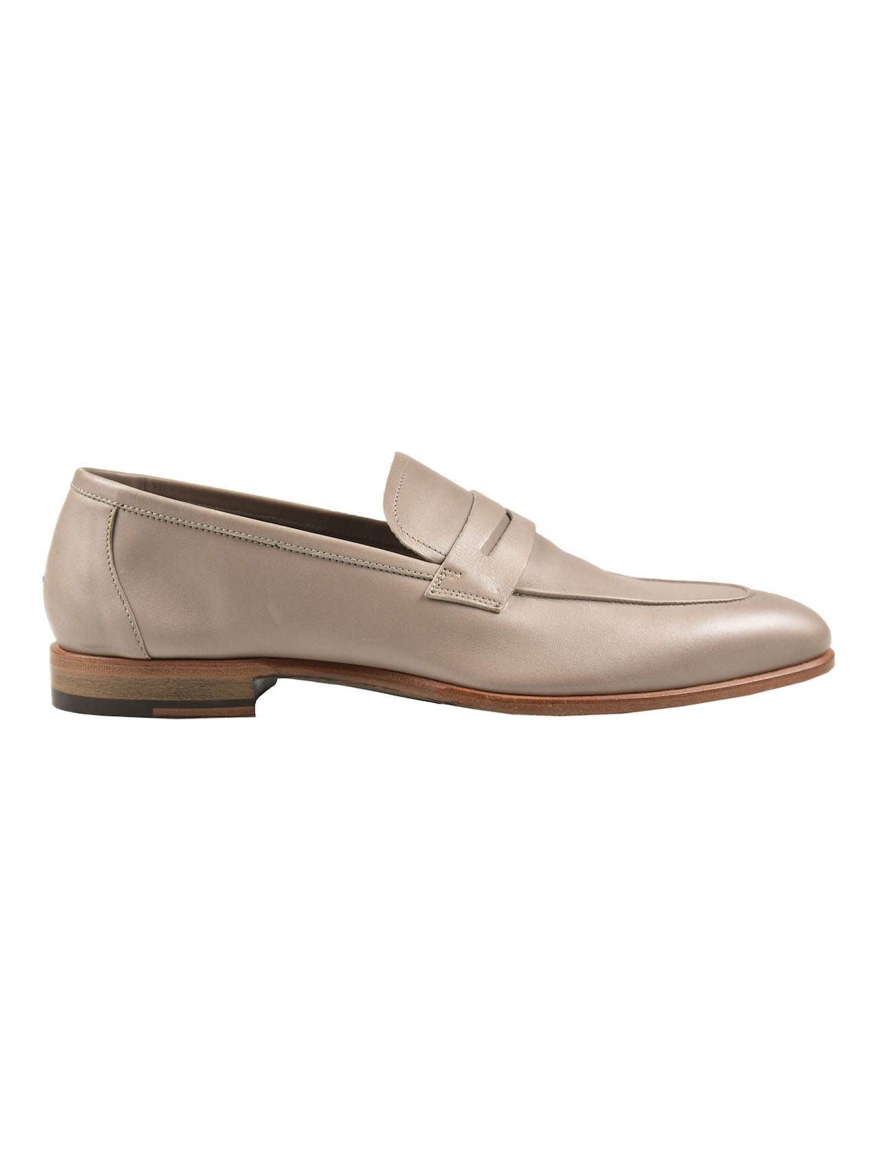 Kiton Beige Leather Loafers