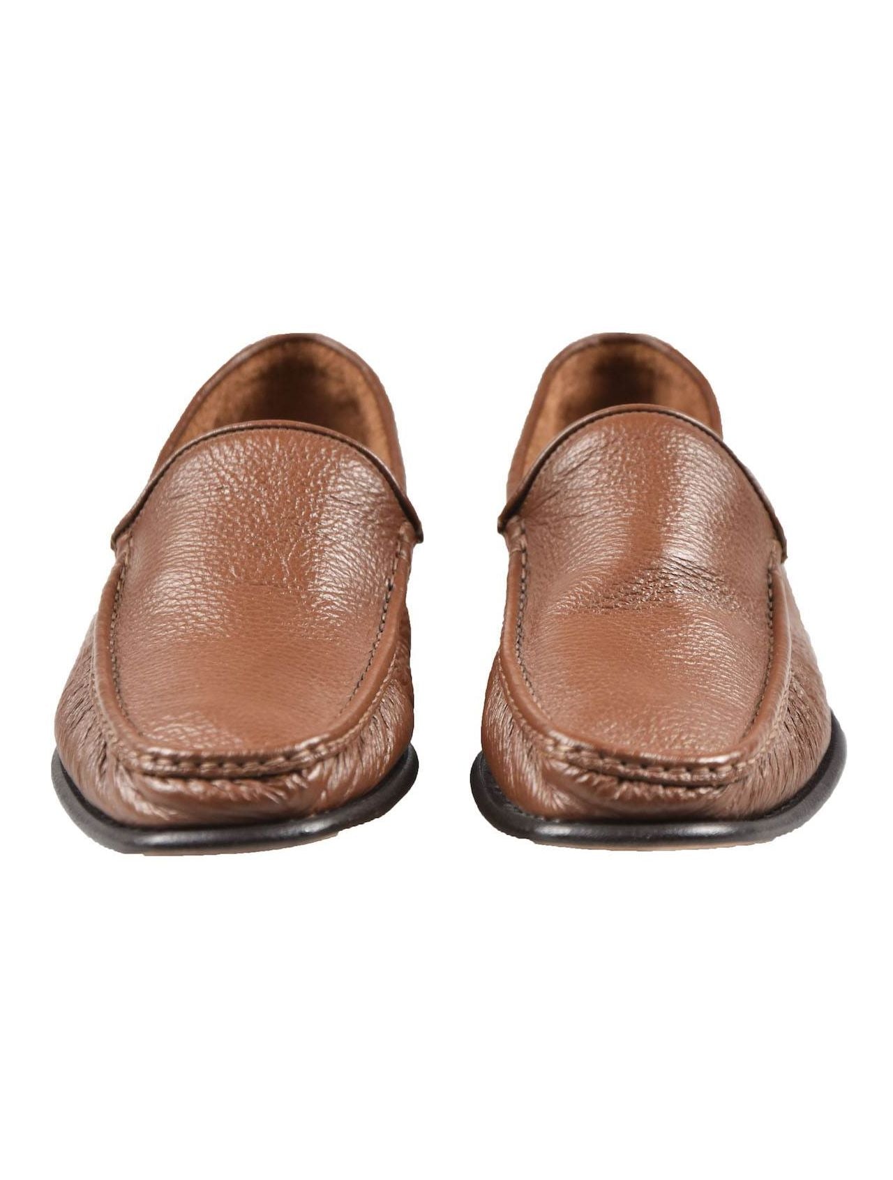 Kiton Brown Leather Loafers