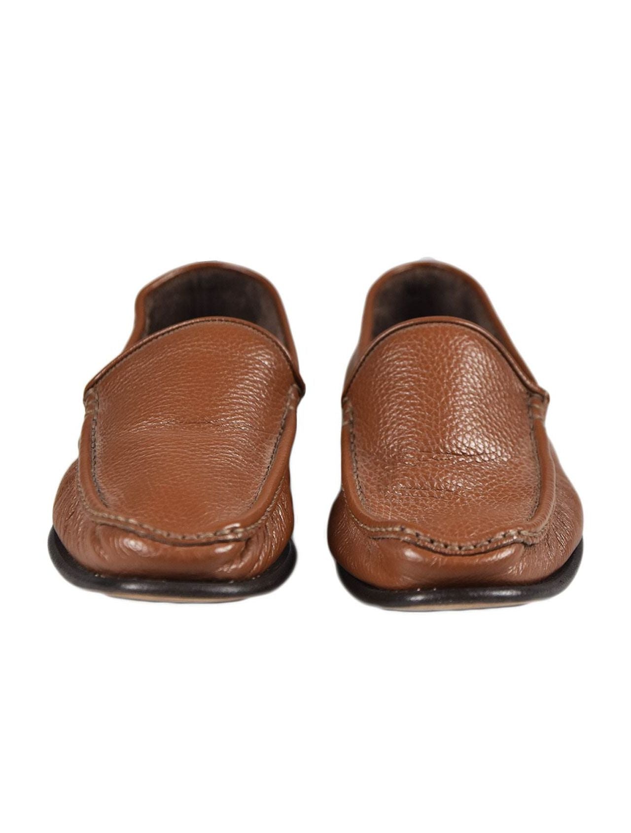 Kiton Brown Leather Loafers