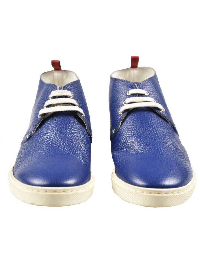 Kiton Blue Leather Sneakers