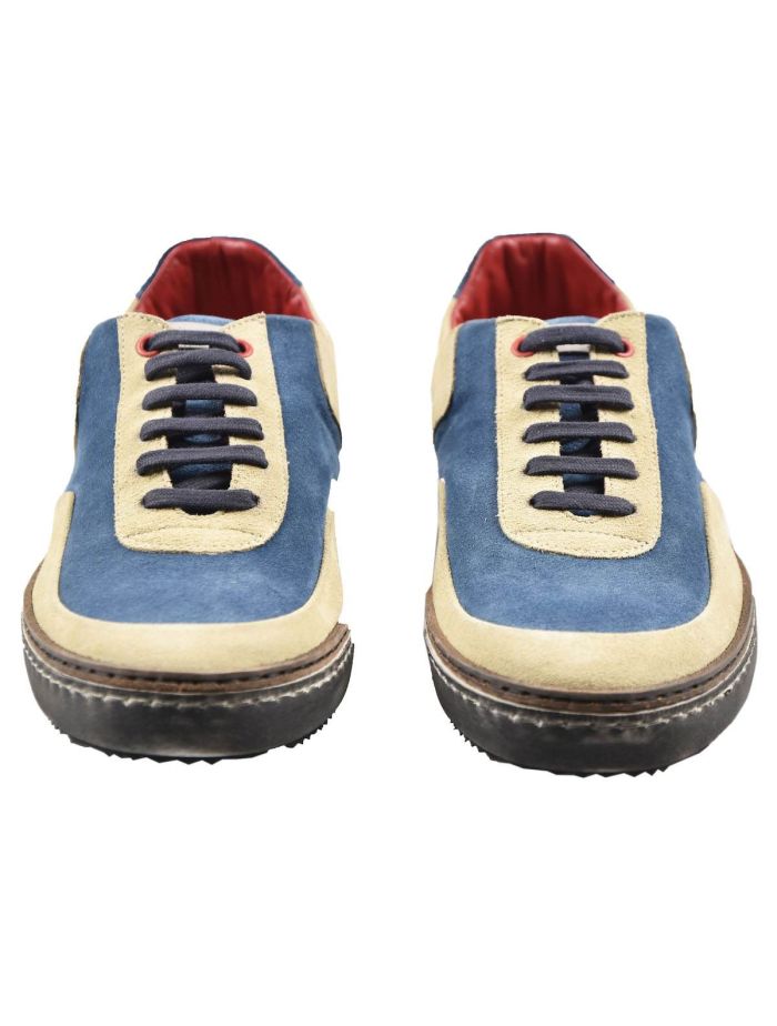 Kiton Multicolor Leather Suede Sneakers