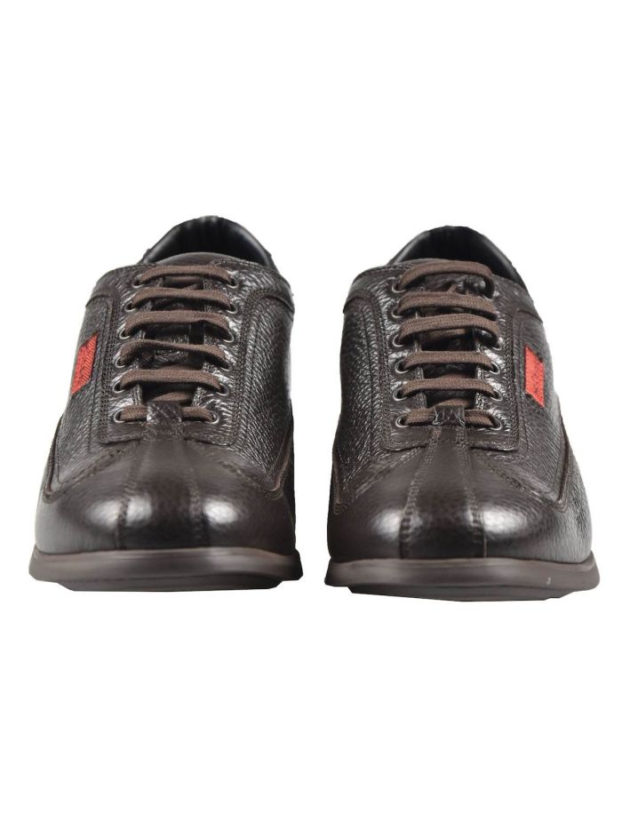 Kiton Brown Leather Sneakers