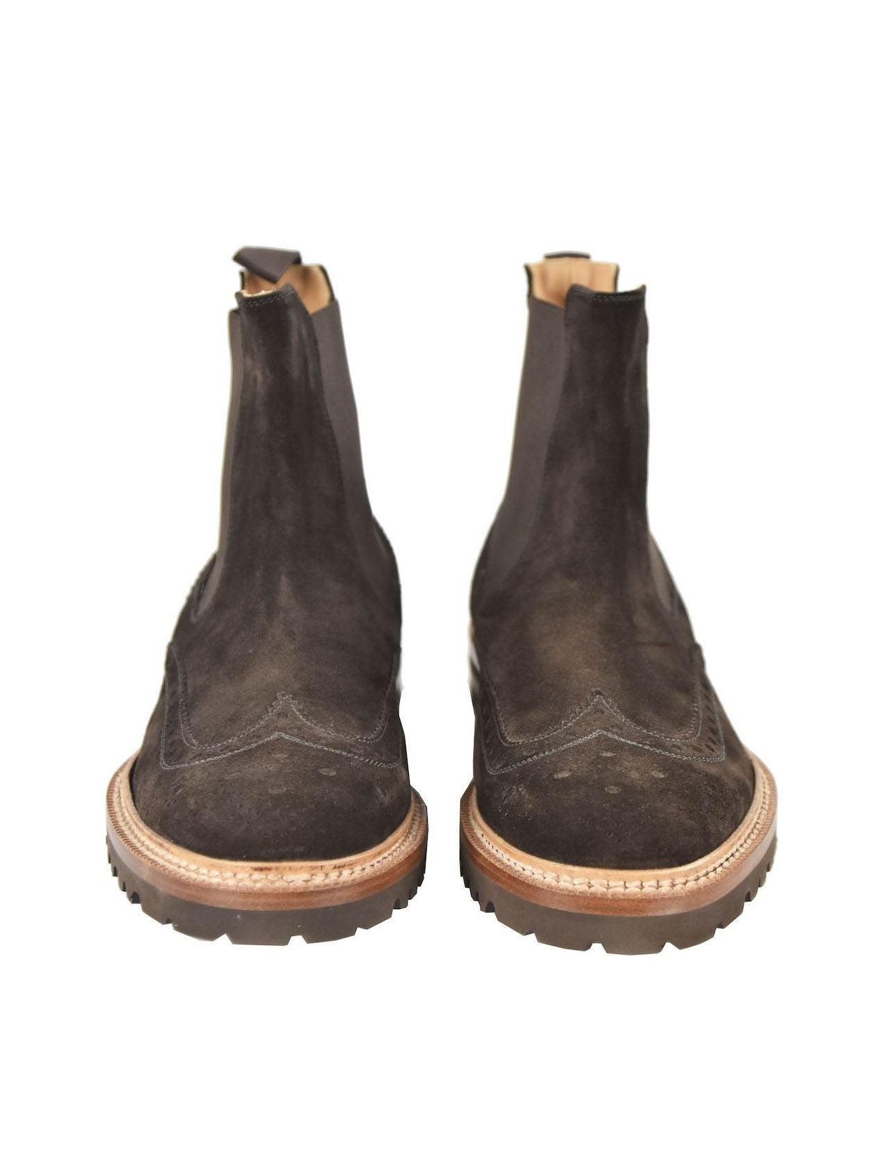Kiton Brown Leather Suede Boots