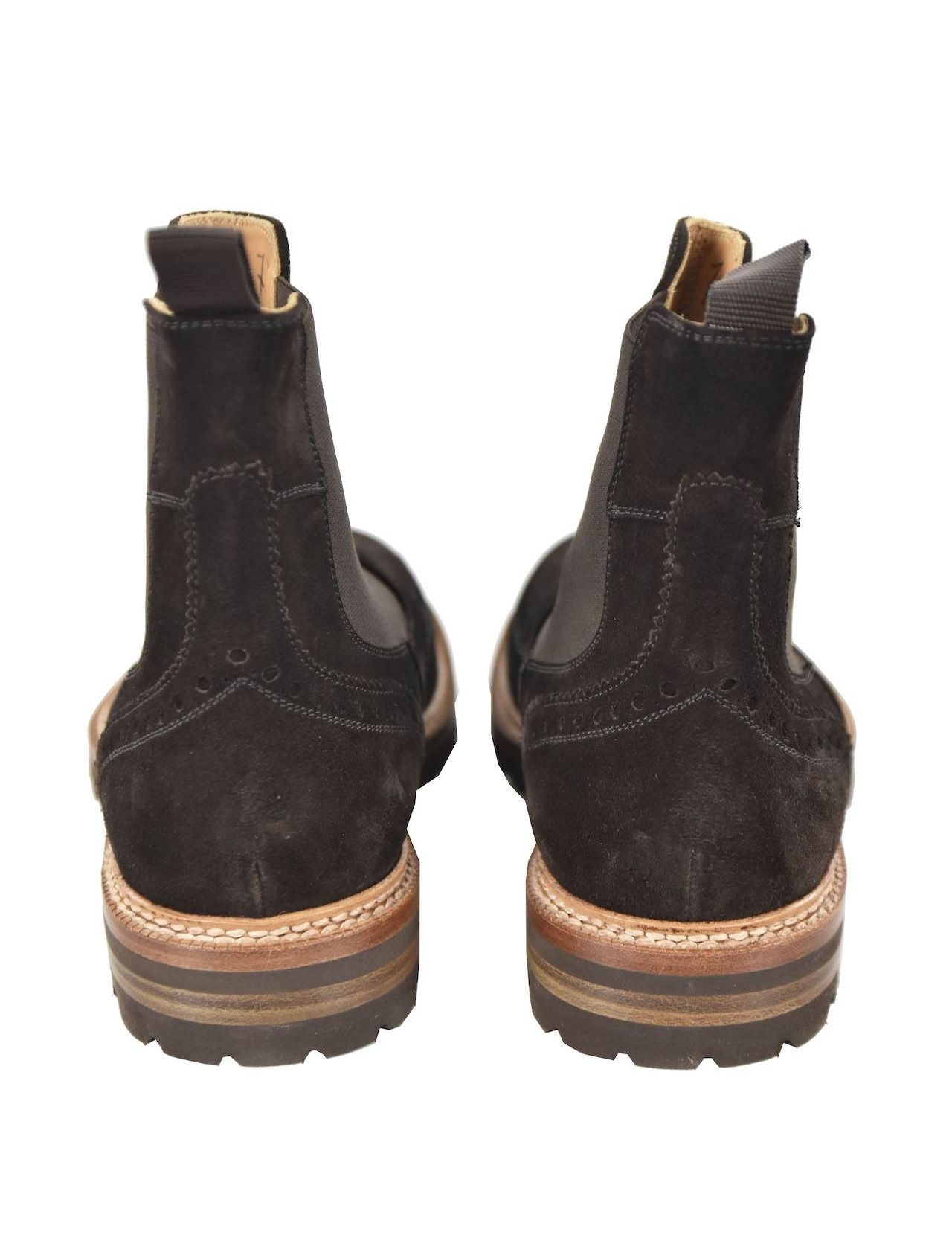 Kiton Brown Leather Suede Boots