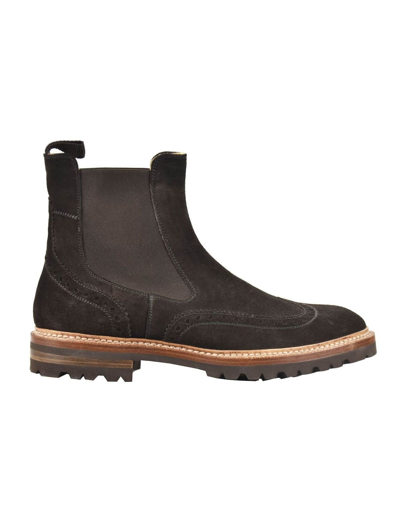 Kiton Brown Leather Suede Boots