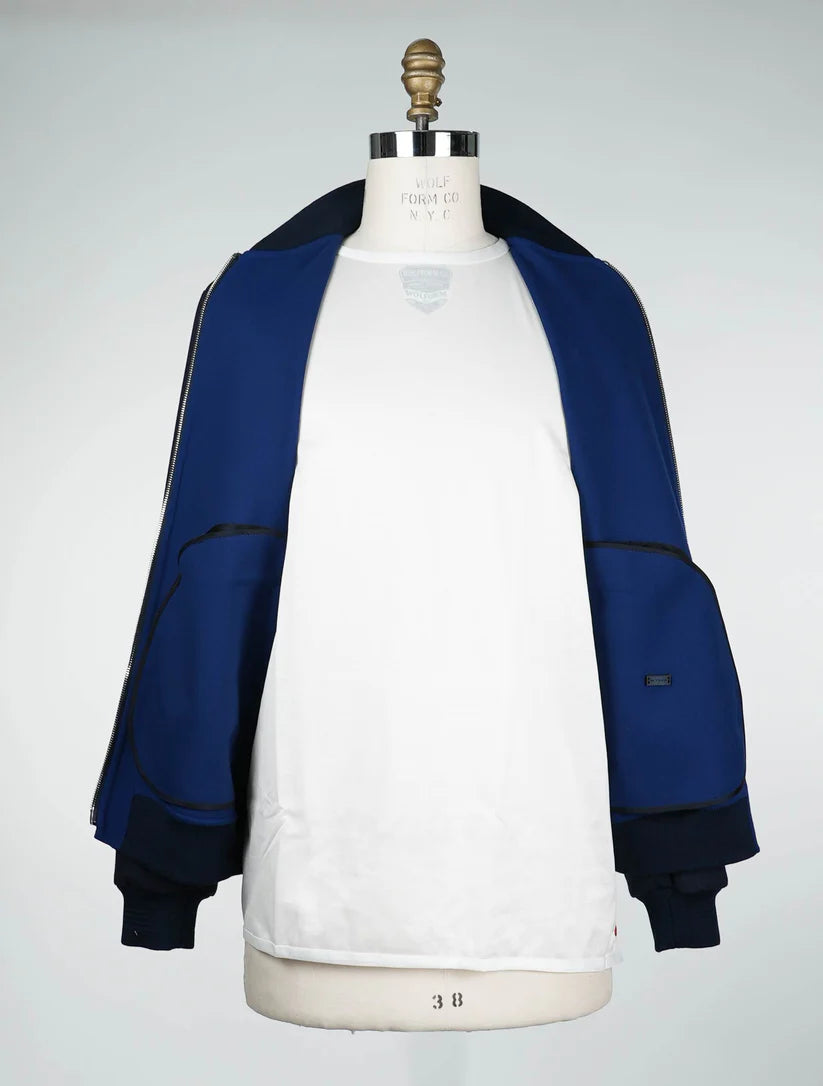 Kiton Blue Wool Ea Coat