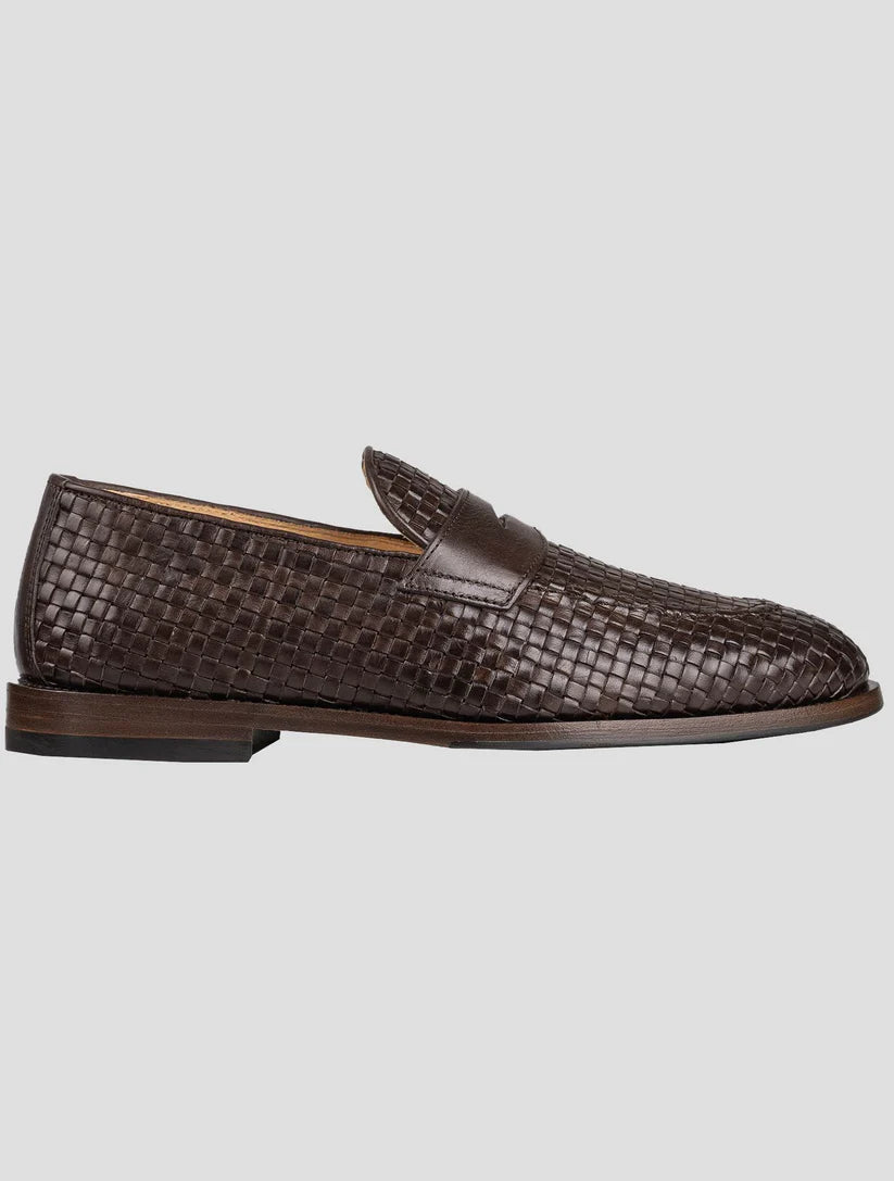 Brunello Cucinelli Dark Brown Leather Loafers