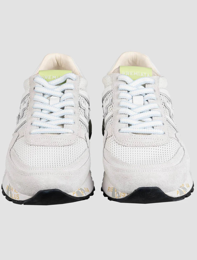 Premiata Gray Leather Suede Pl Pa Sneakers