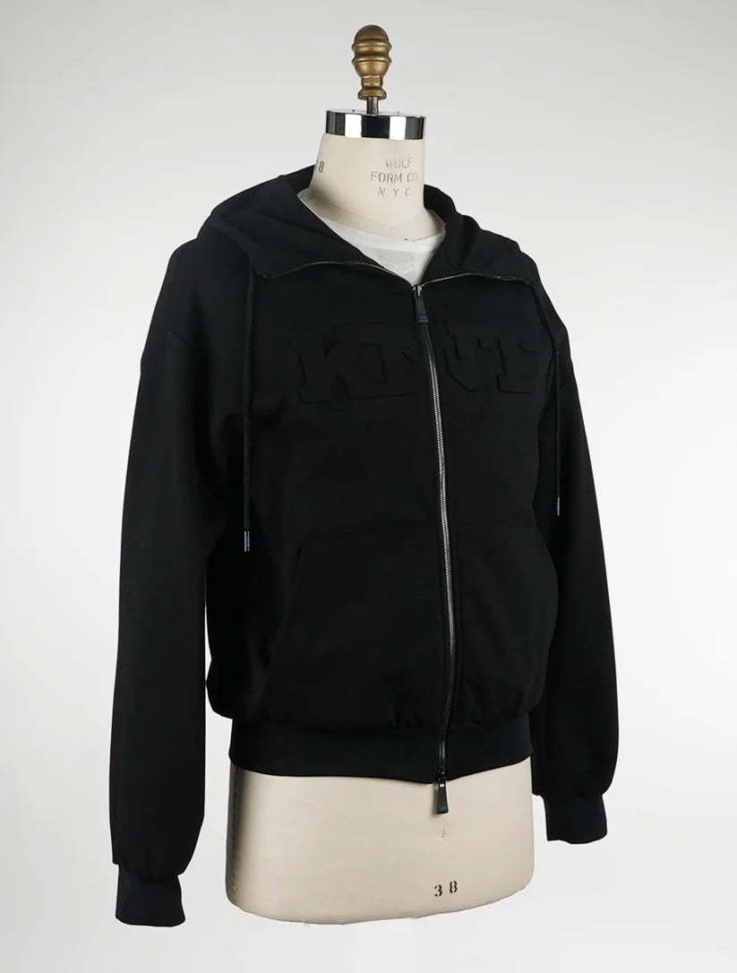KNT Kiton Black Viscose Pa Ea Coat