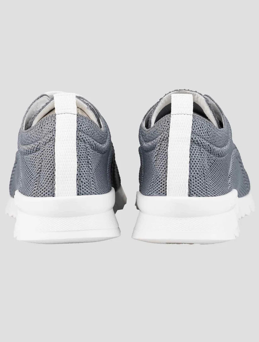 Kiton Gray Cotton Ea Sneakers