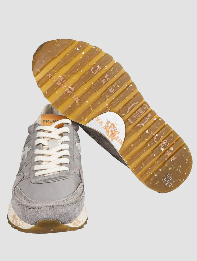 Premiata Taupe Leather Suede Pa Pu Sneakers