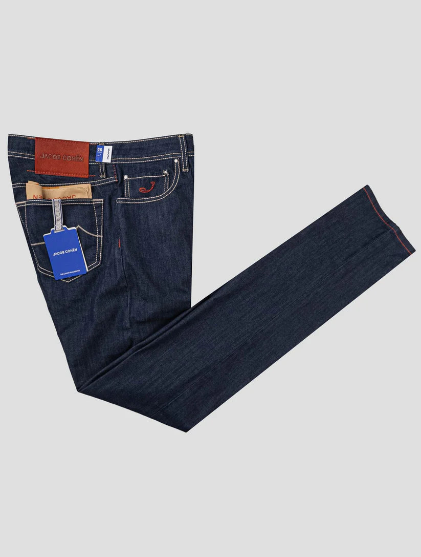 Jacob Cohen Dark Blue Cotton Viscose Pl Ea Jeans