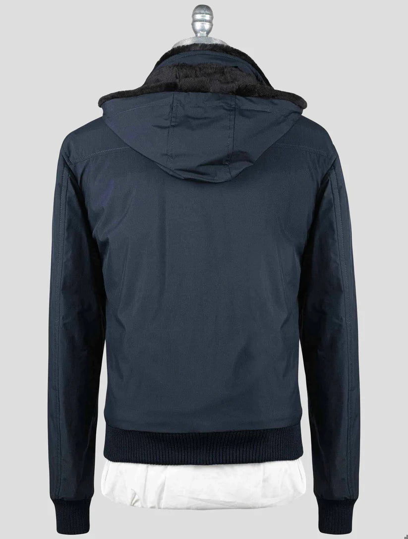 Barba Napoli Blue Pl Pu with Lapin Fur Coat