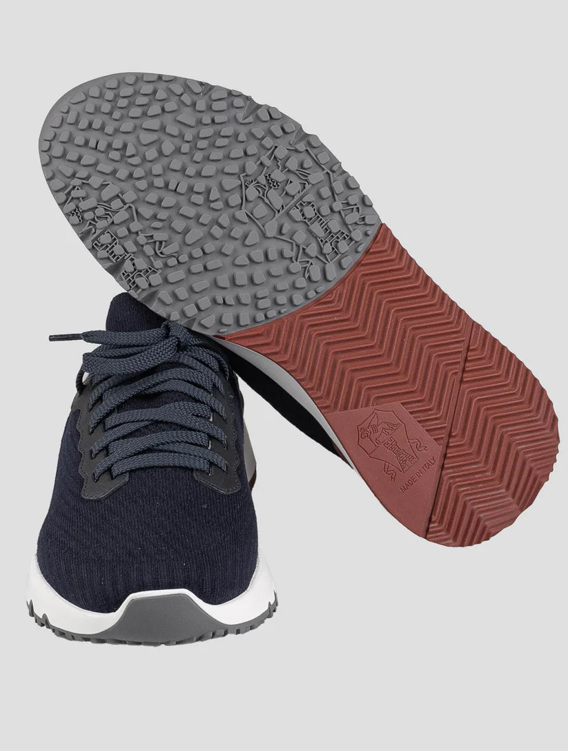 Brunello Cucinelli Blue Cotton Sneakers