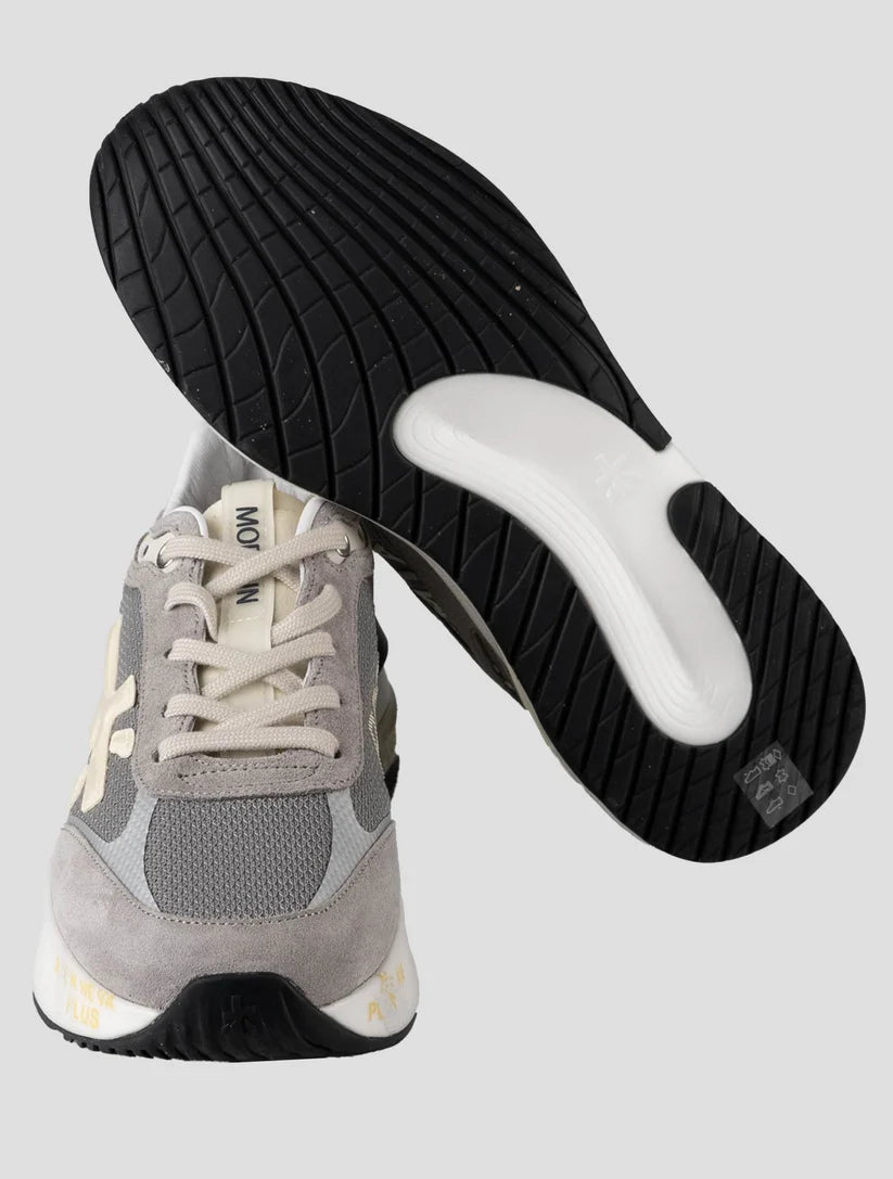 Premiata Gray Leather Suede Pa Sneakers