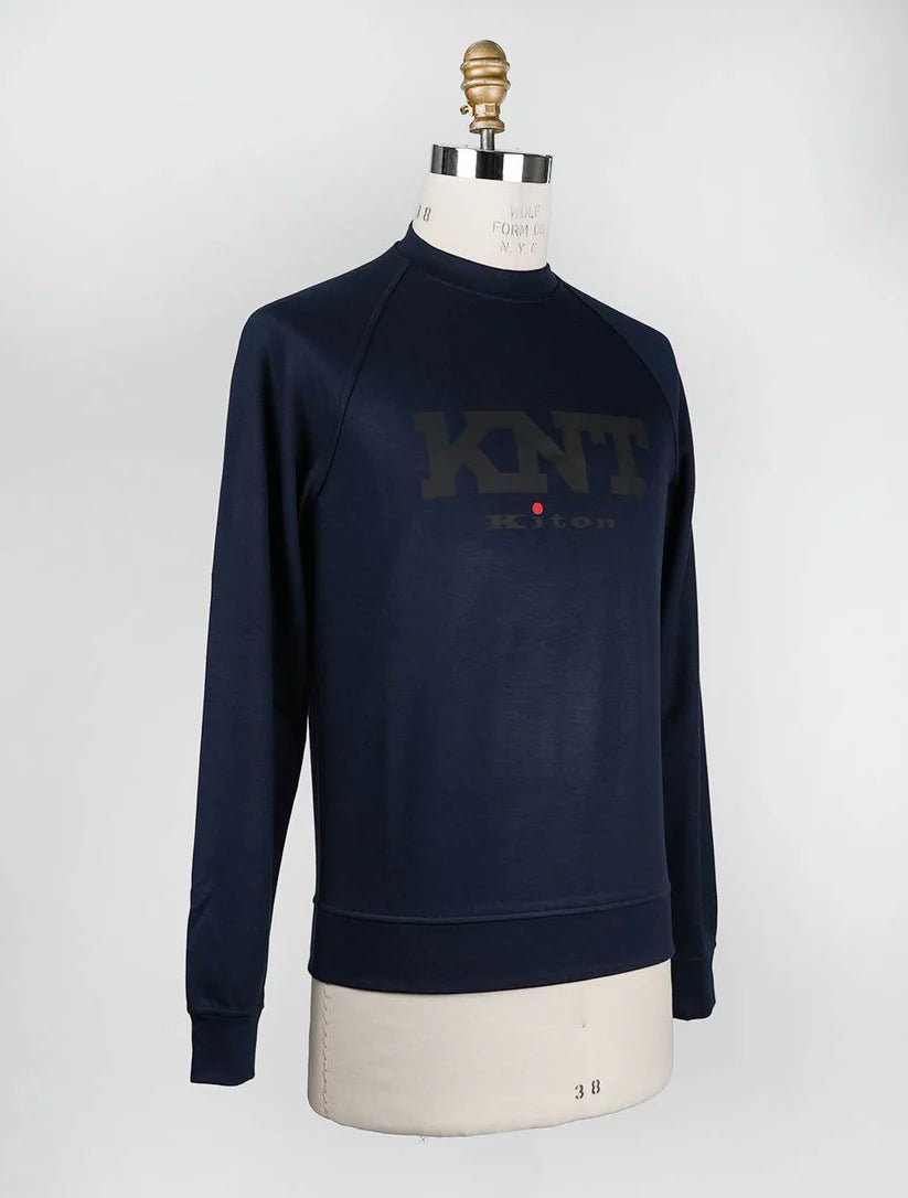 KNT Kiton Blue Viscose Ea Sweater Crewneck