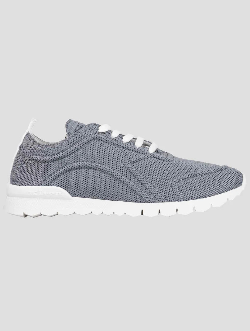 Kiton Gray Cotton Ea Sneakers