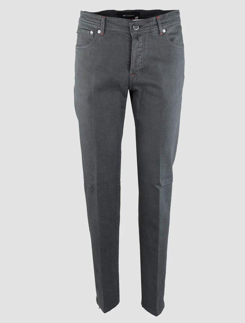 Kiton Gray Cotton Ea Jeans
