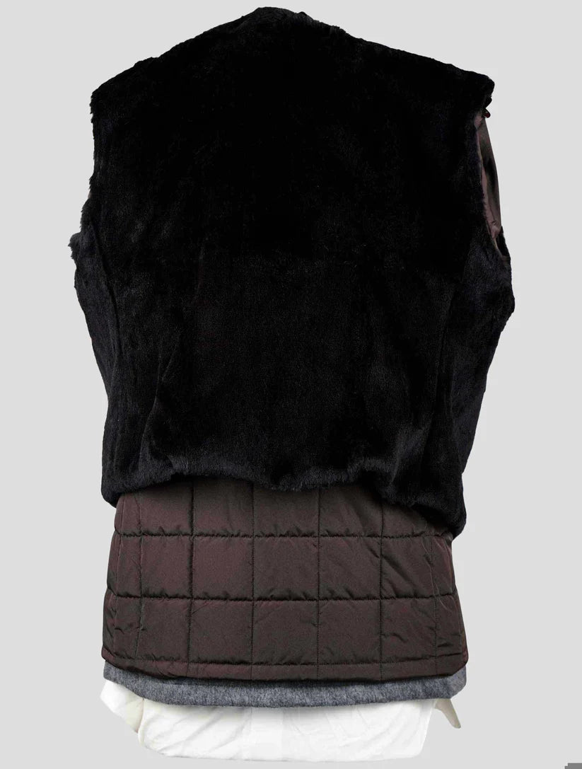 Barba Napoli Gray Virgin Wool Cashmere with Lapin Fur Overcoat