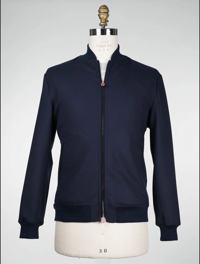 Kiton Blue Wool Ea Coat