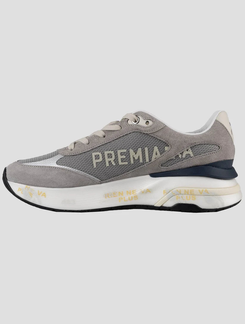 Premiata Gray Leather Suede Pa Sneakers