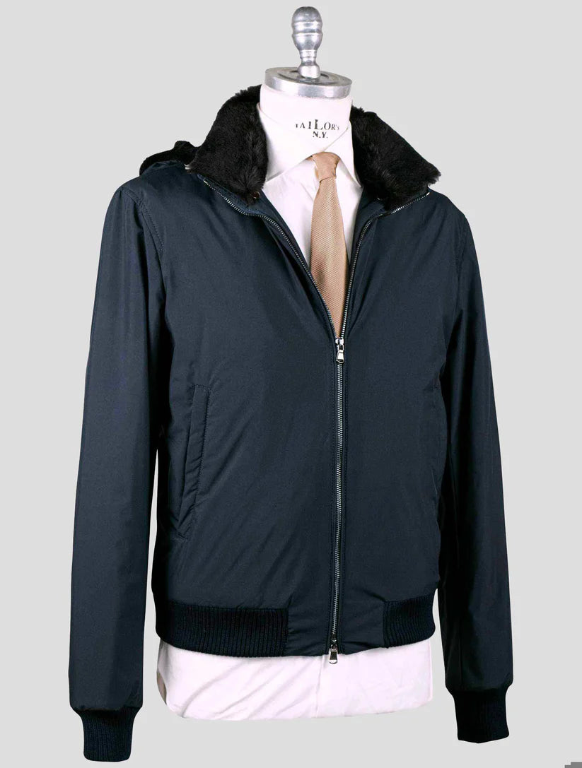 Barba Napoli Blue Pl Pu with Lapin Fur Coat