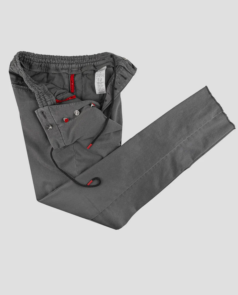 Kiton Gray Lyocell Cotton Ea Pants