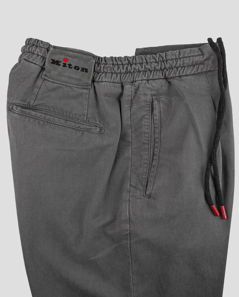 Kiton Gray Lyocell Cotton Ea Pants