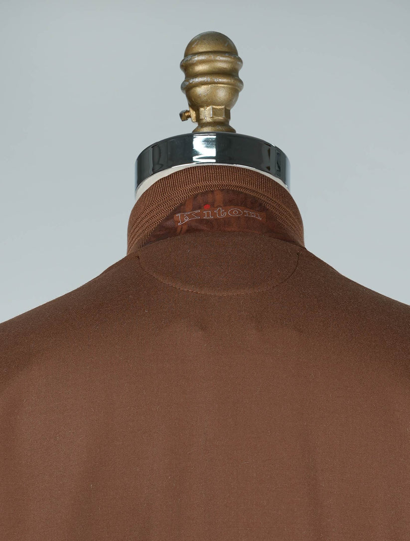 Kiton Light Brown Wool Ea Coat